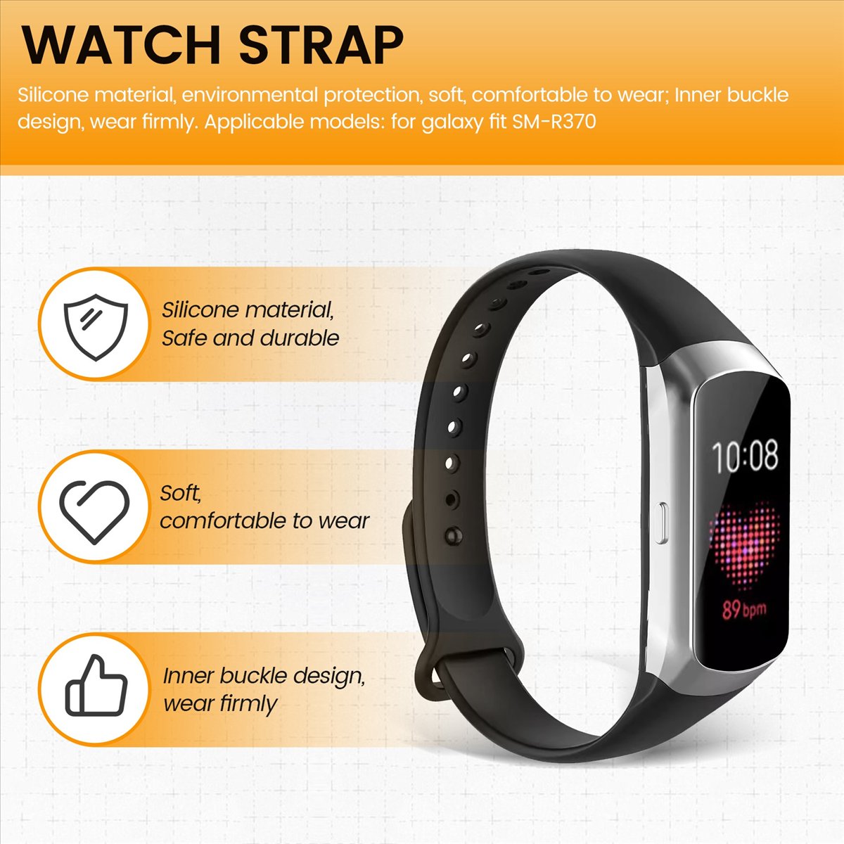 Silicone Band Replacement - A49T Sport Horlogeband Band voor Galaxy