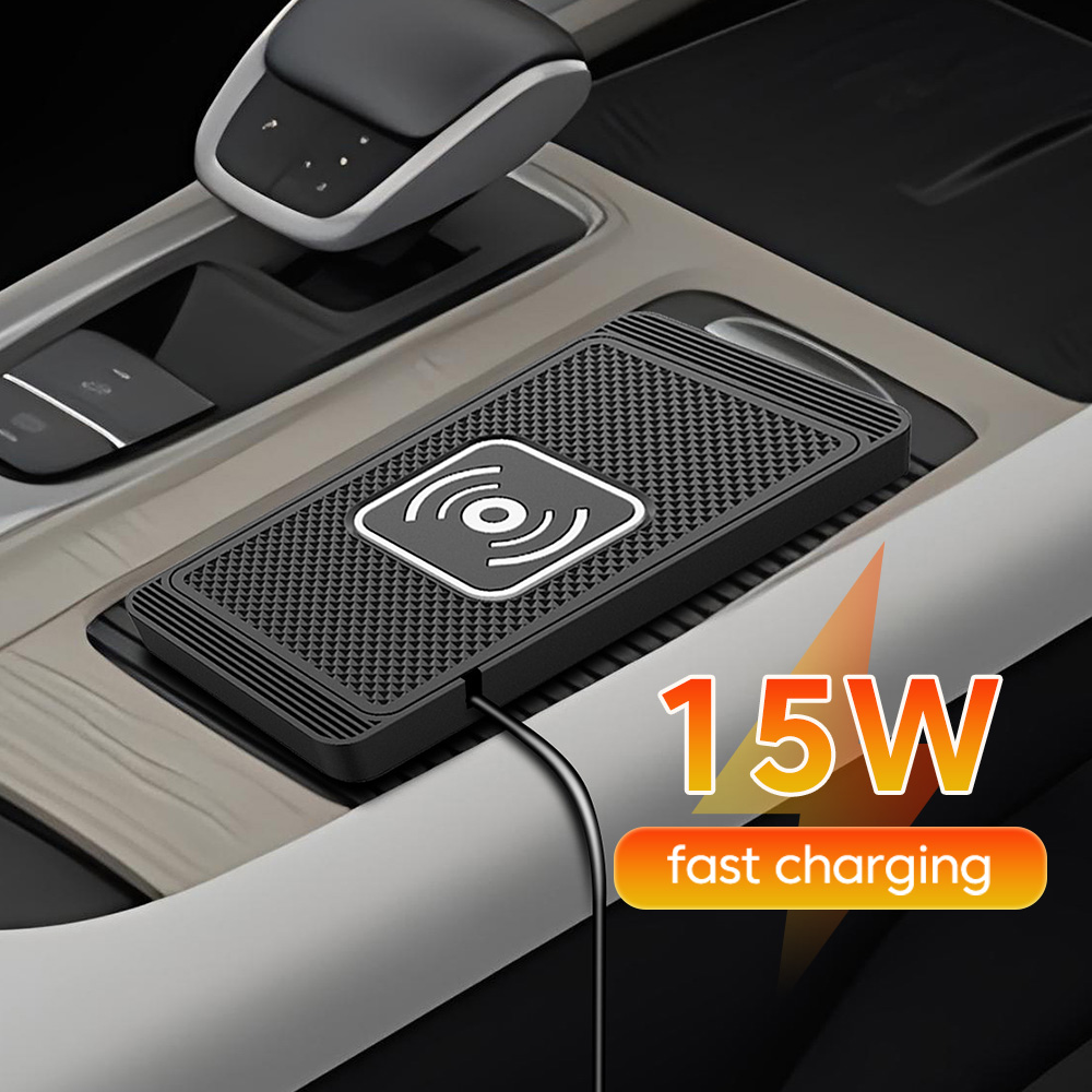 Wireless Charger Watch - 15W Draadloze Oplader Auto Anti-slip Pad