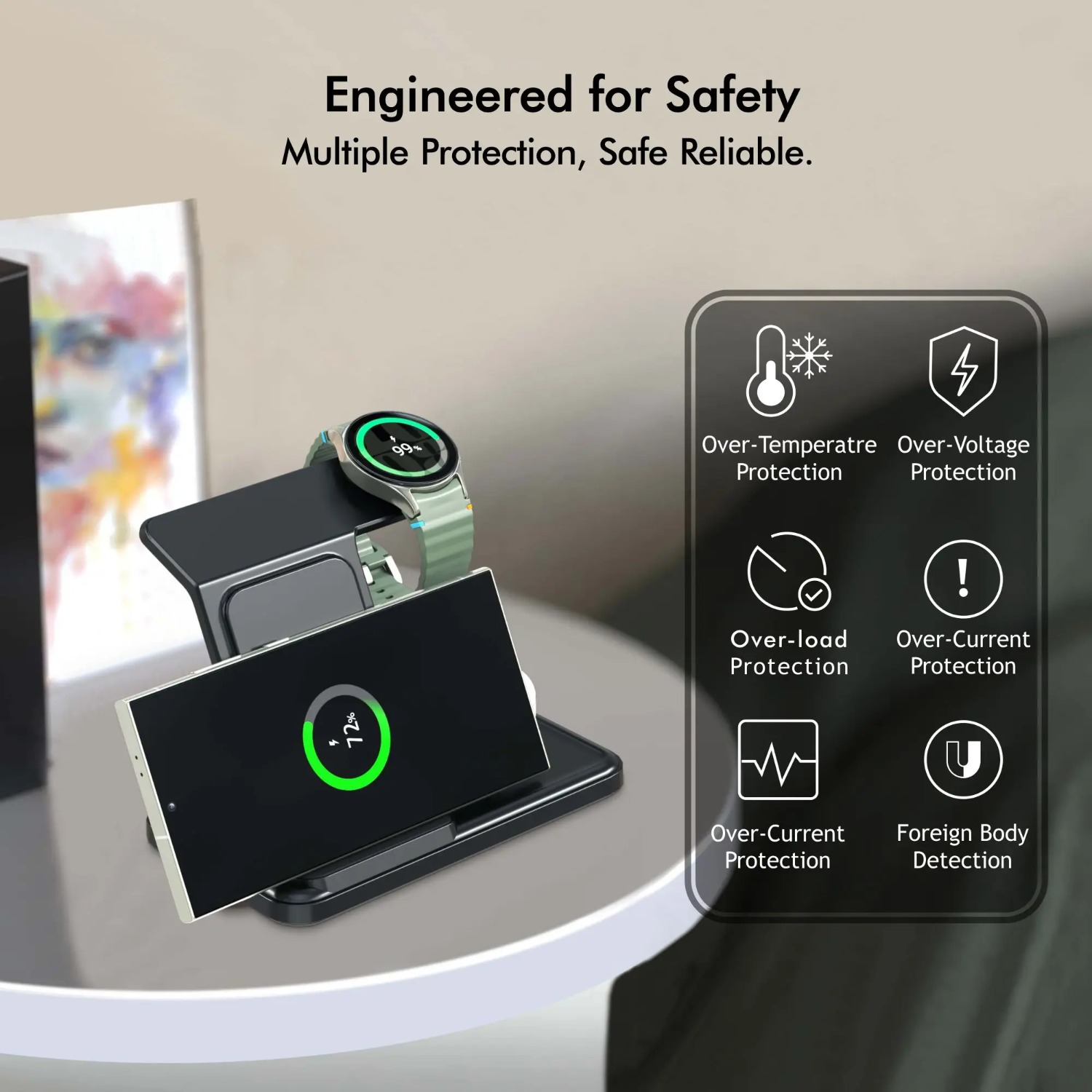 Desktop 3-in-1 draadloze oplaa - Wireless Charger Watch recensie en prijs