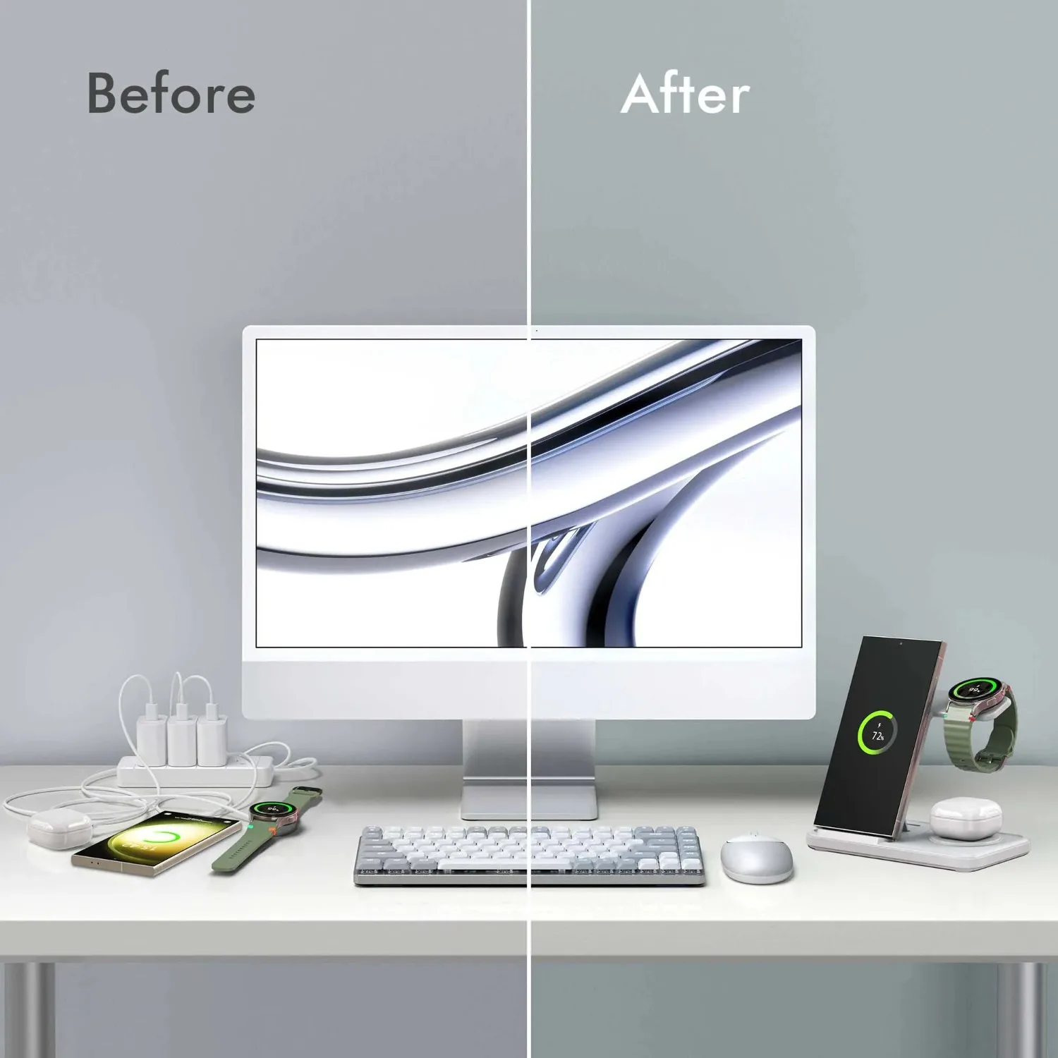Desktop 3-in-1 draadloze oplaa - Wireless Charger Watch recensie en prijs