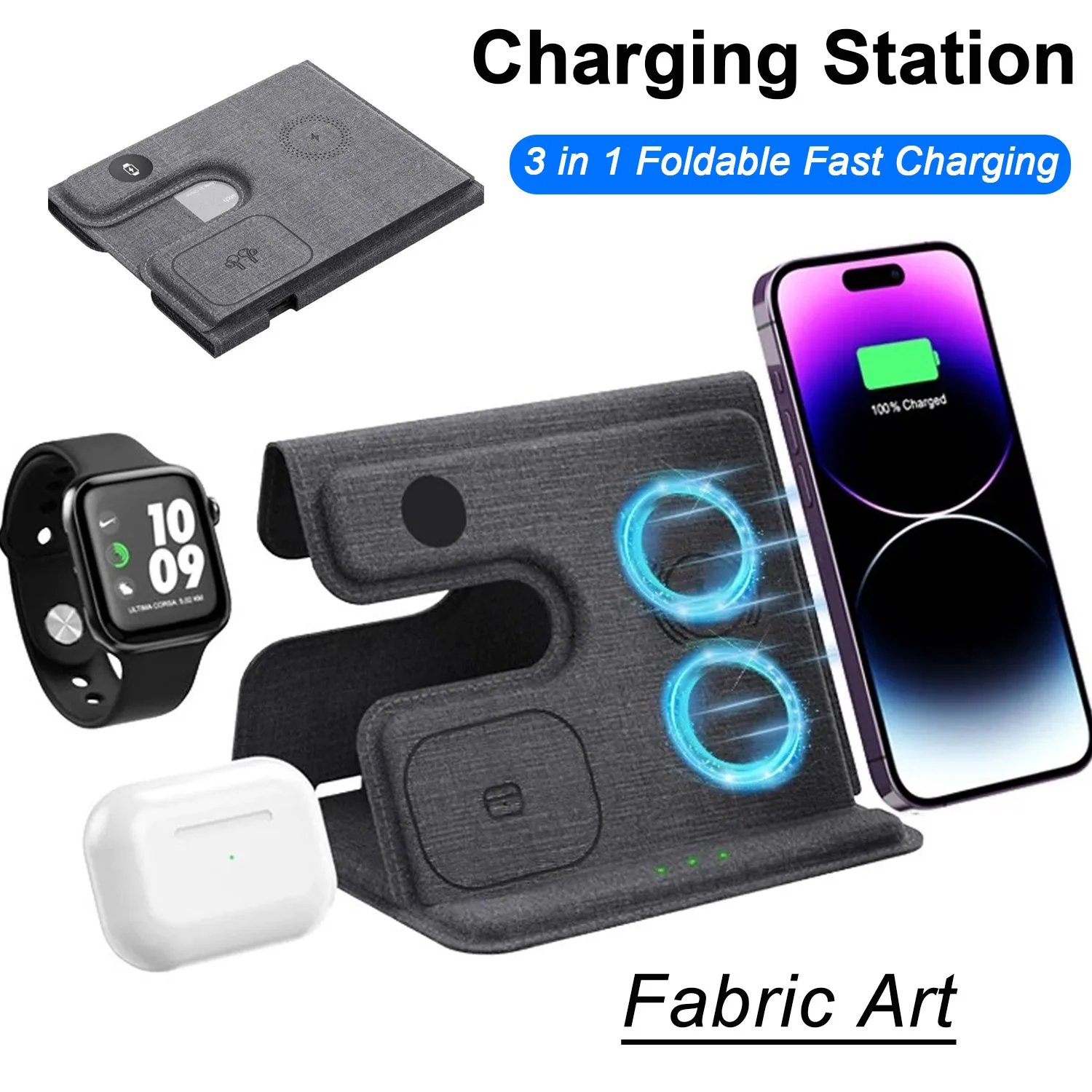 Draadloos oplaadstation 3-in-1 - Wireless Charger Watch recensie en prijs