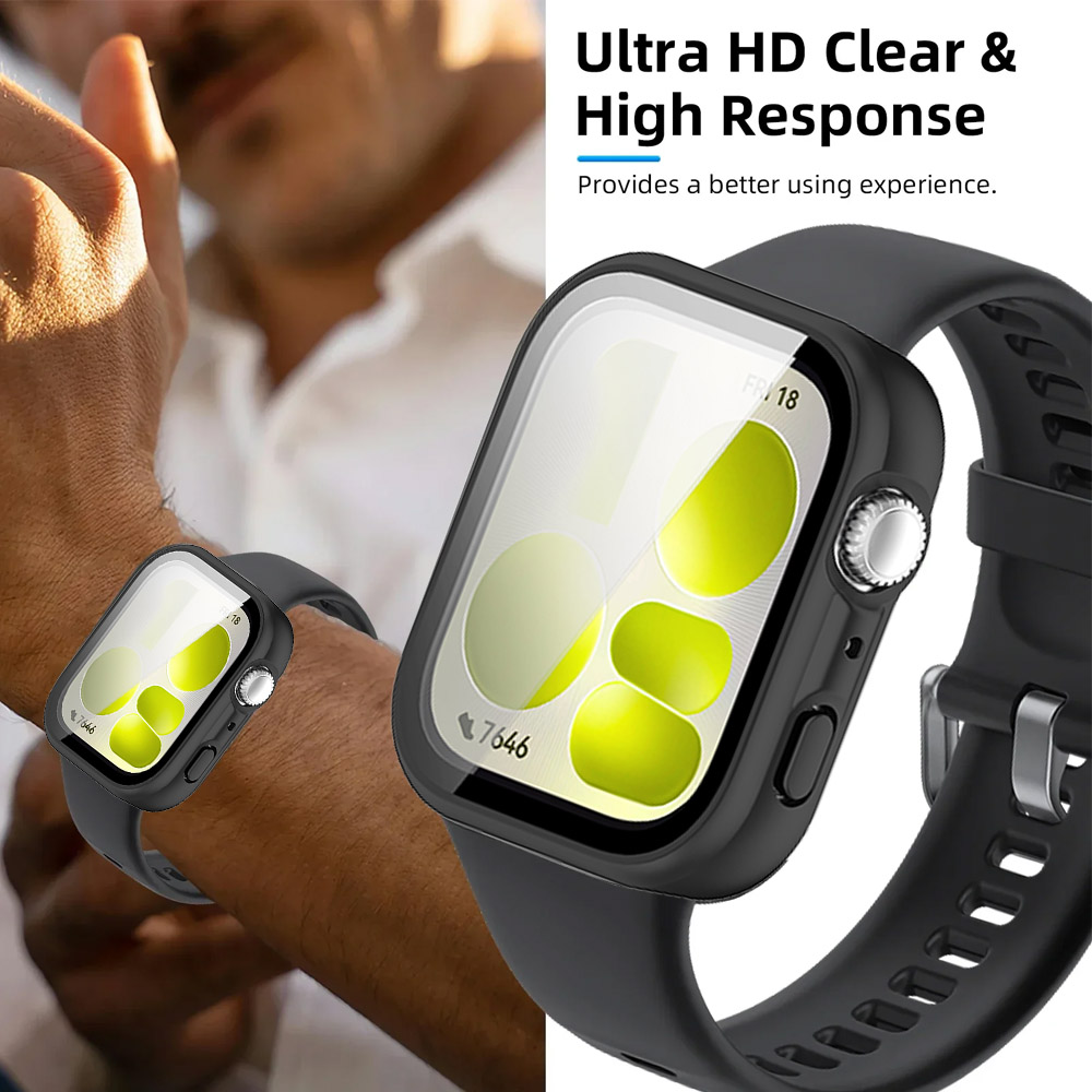 HD Glas + PC Case Voor Huawei  - Huawei Smartwatch Accessories recensie en prijs