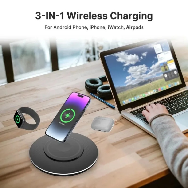 Compacte 15W 3-in-1 draadloze  - Wireless Charger Watch recensie en prijs